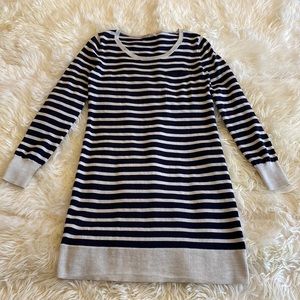 GAP Wool Blend Blue Nautical Stripe Scoop Neck Long Sleeve Sweater Dress Small